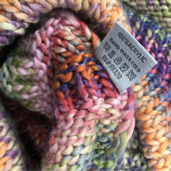 Woven Beanie Stripes Jewel Tones Unisex One Size Acrylic - Picture 2 of 3